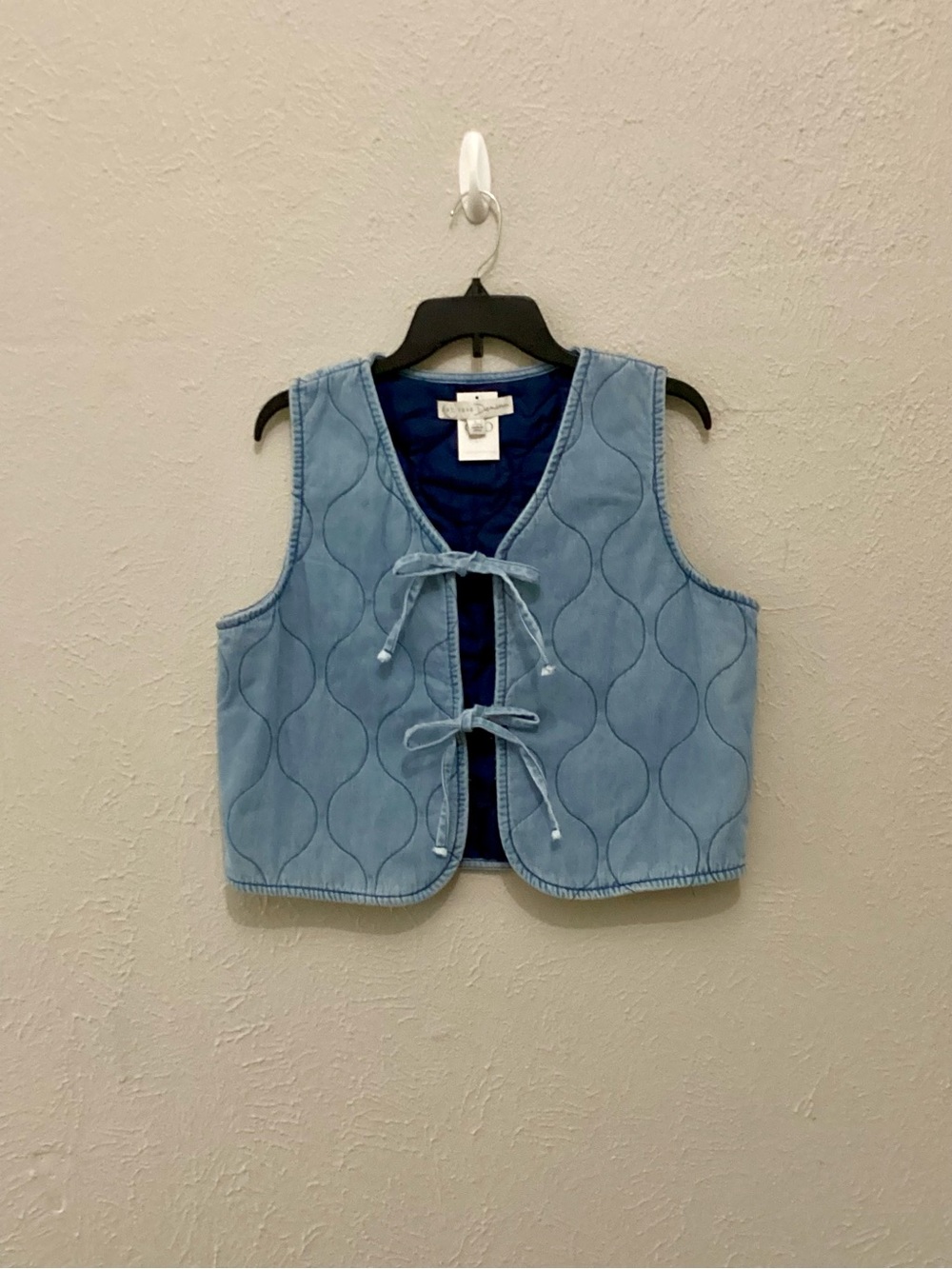 Cato Light Blue Denim Quilted Vest